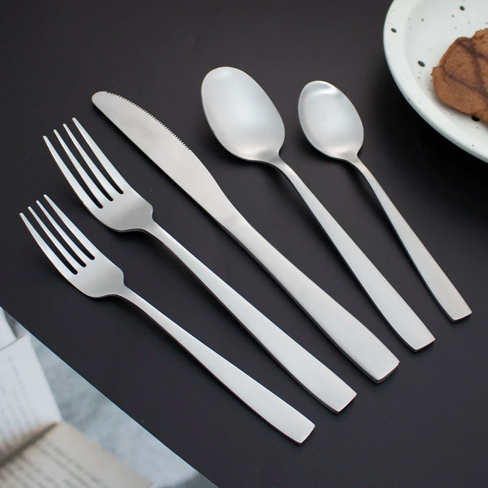 Ruikaisi Rose Gold Cutlery Sets Wholesale Stainless Steel Matte Black Silverware Set With Logo