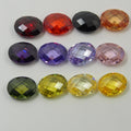 4mm 6mm 10mm Wholesale Round Shape Faceted Cut FlatBack Cubic Zirconia Checker Cut Color Cubic Zircon Stone