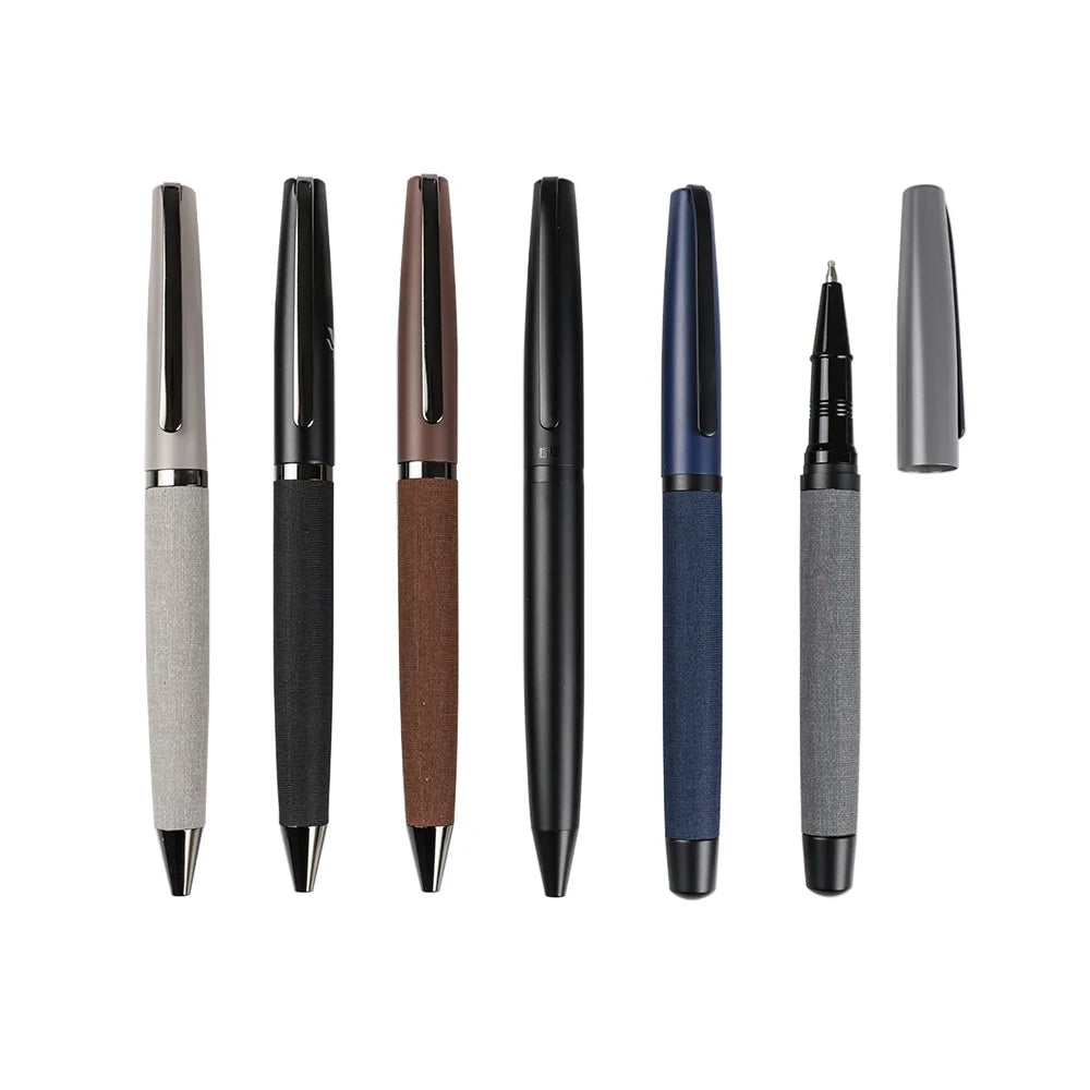 GemFully B2b Ecommerce Marketplace Business Merch Pen Brown Leather Pens Corporate Black Pens in Box