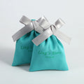 Luxury 9x12cm Teal Velvet Jewelry Pouches with Ribbon Bow-Knot Custom Suede Flannel Earrings Container