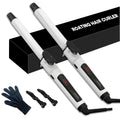 Jadeempress Professional Ceramic 220 Degree Curling Iron LCD Temperature Display PTC Dual Voltage Swivel Cord Curling Wand