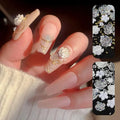 Women Beautiful High Grade Resin Cute White Flower Diamond Jewelry Nail Accessories Decorations