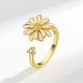 Fidget Spinner Ring Anxiety for Women Multiple Crystal Flower Eye Butterfly Animal Ring Rotate Anti Stress Wedding Jewelry