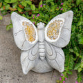 Resin Butterfly-shaped Solar Garden Light Hand-painted Animal Mosaic Artistic Design Outdoor Yard Decor Figurines