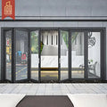 Modern Design Aluminium Glass Bi-Fold Door with Vertical Grill for Home Interior Office in Philippines for Exterior Application
