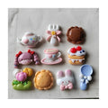 New Cute Resin Mini Girl Rabbit Cake Flat Back Fit Phone Deco Parts Embellishments for Hair Bows Accessories
