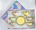 2026 New Design QIAN HU Ethiopian Gold Plated Eco-Friendly Ceramic Coffee Tea Cup and Saucer Set for Party Use