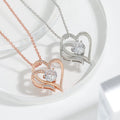 Valentines Day Gift Silver Necklace for Women Sterling Silver Heart Pendant 925 Jewelry for Ladies