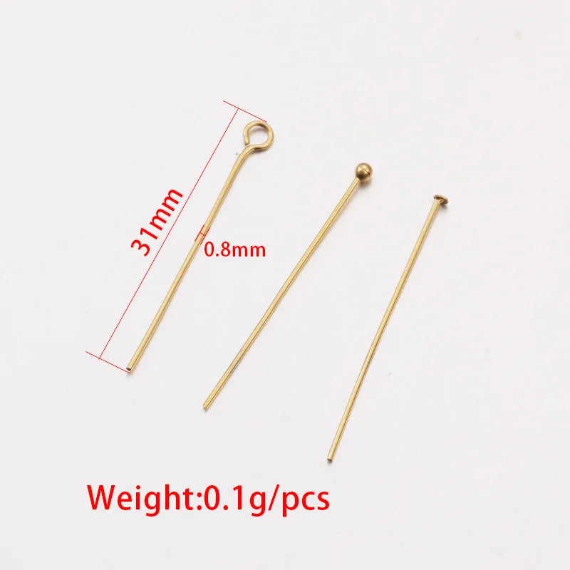 Wholesale 304 Stainless Steel Flat Ball Head Eye Pin Needles for Jewelry Making