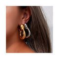 ERESI Waterproof Gold Plated Personalized Large Hoop Earrings Fashion Stainless Steel Strange Geometric Earrings Circle Earrings