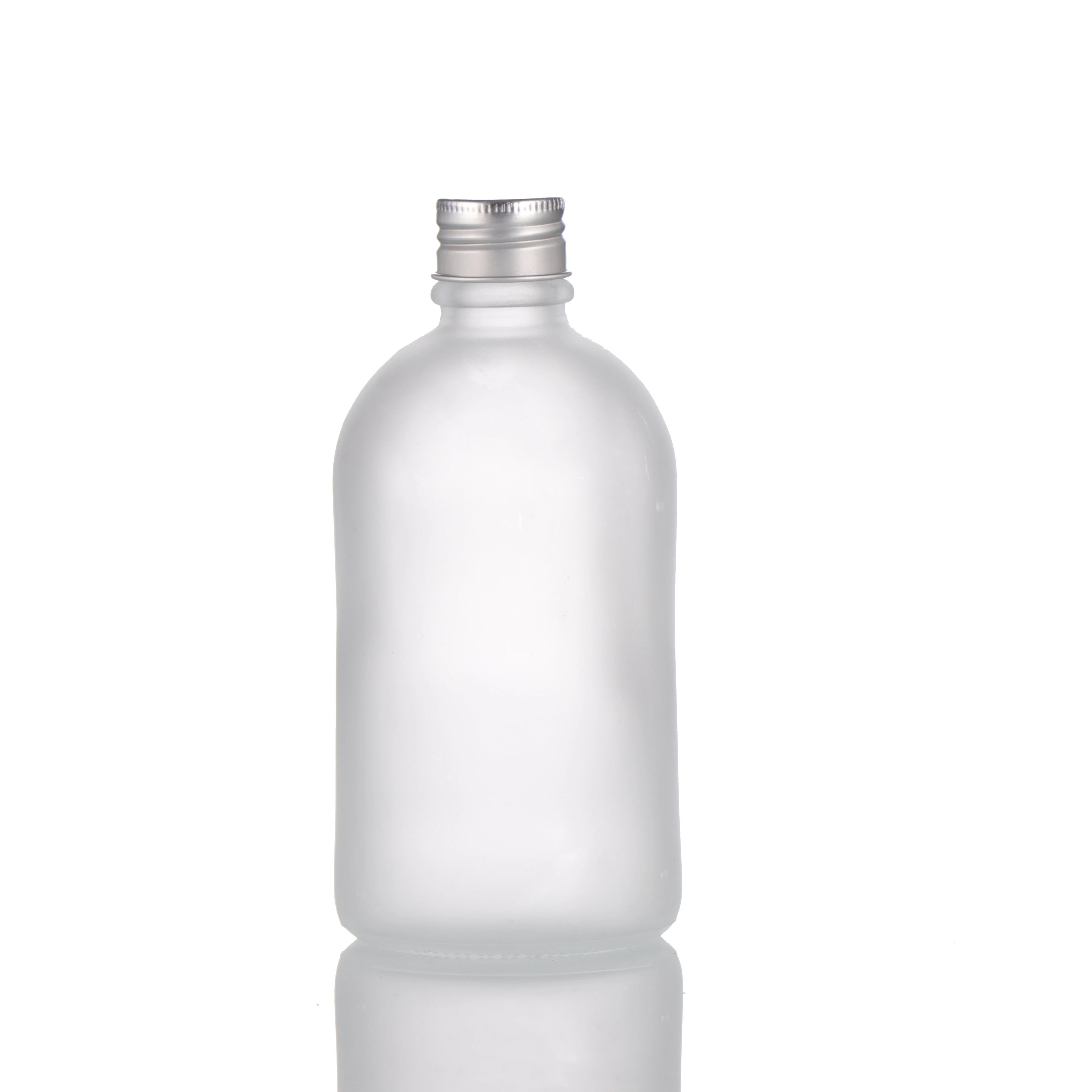 Wholesale Standard Frosted 300ml 11oz Frosted boston Round Glass Bottle with Twist Lid Beverage Glass Bottles