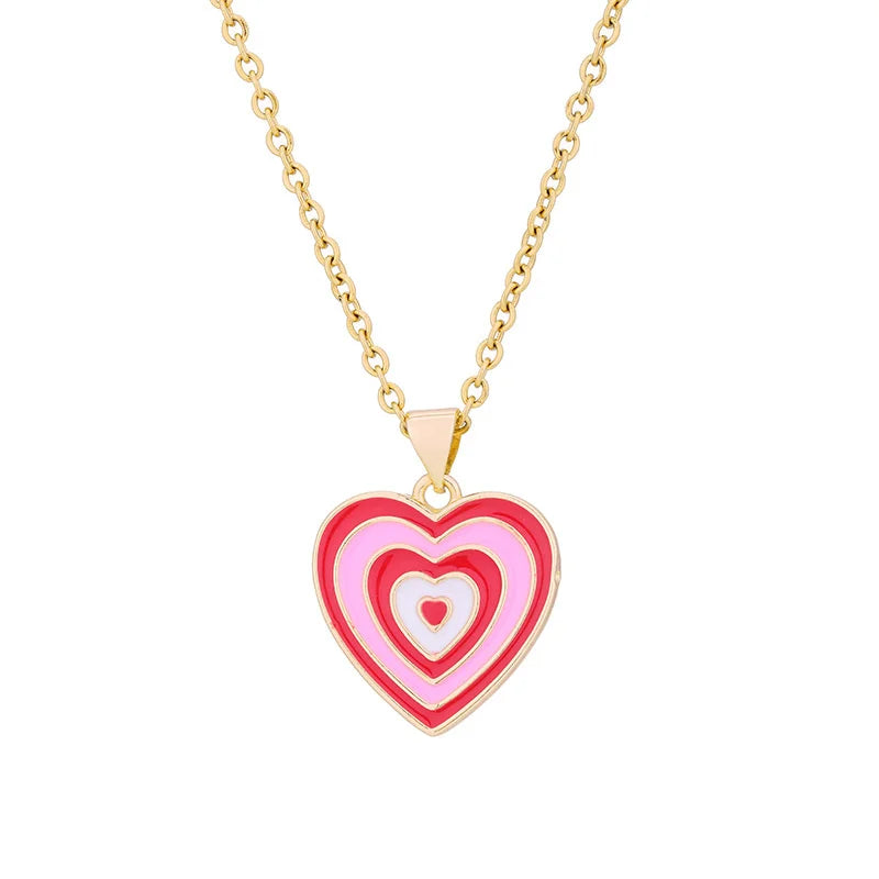 2022 Fashion Necklace Diamond Inlay Heart Necklace 18k Gold Plated Delicate Shine Necklace for Women