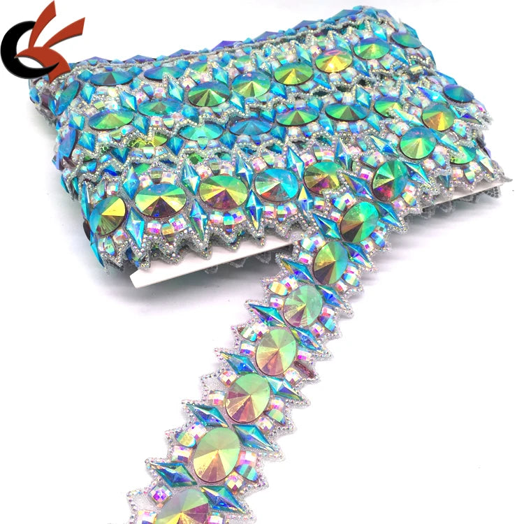 Hot Fix Rhinestone Carnival Crystal Resin Iron on Rhinestone Trims for 2026 Saint Martin Carnival Costumes Accessories
