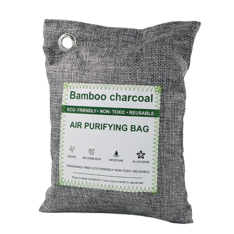 200g Solid Bamboo Charcoal Air Freshener Bag Eco-Friendly Air Purifying Odor Absorber for Home & Car