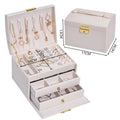 Hot-selling Large PU Leather Multifunctional Storage Box for Earrings Rings and Necklaces a Gift for Women