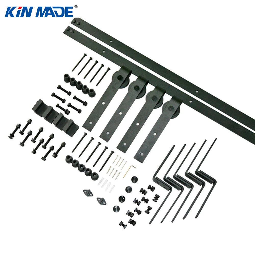 RTS MM-20D-L 6.6FT Bypass style Carbon Steel Sliding Barn Door Hardware Wood Sliding Door System
