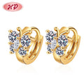 New Top Jewelry Butterfly Huggie Earrings High Polished Hypoallergenic Fadeless Hoop Earring 18k Gold AAA Cubic Zirconia