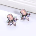 Fashion Glass Rhinestone Square Stud Earrings Geometric Earrings Jewelry Bling Gemstone Crystal Women CHRISTIAN Zinc Alloy EASYA