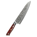 Amber Vg10 Damascus Steel Chef Knife Hammer Blade Handmade Chef Knife Damascus with Wooden Handle