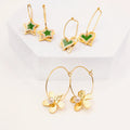 2022 Earrings Women Trendy Custom Earrings 316 Stainless Steel18k Gold Pvd Star Plated Heart Flower Earrings Charms Hoop