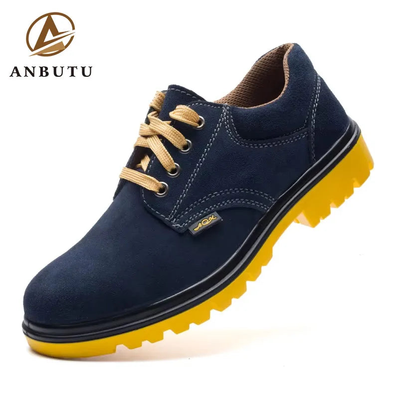 Comfortable Anti-smash Anti-puncture Wear-resistant Oil-resistant Acid-base Resistant Casual Steel Toe Safety Shoes