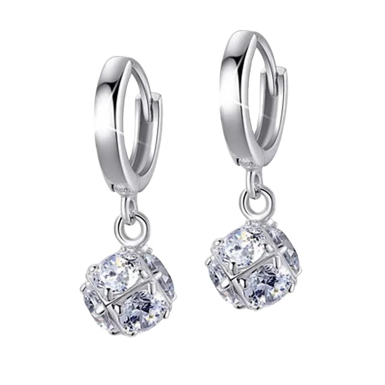 Factory Wholesale New Arrival Shiny CZ Zircon 925 Sterling Silver Ladies Hoop Earrings Jewelry Birthday Gift for Women