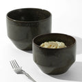 DXC Factory Wholesale Green Small Japanese Style Ceramic Deep Cereal Rice Dinner Bowls Ceramic Soup Serving Bowl for Restaurant