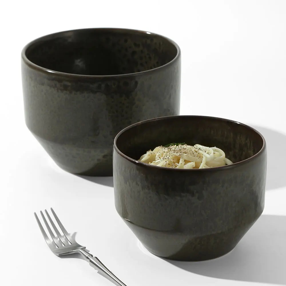 DXC Factory Wholesale Green Small Japanese Style Ceramic Deep Cereal Rice Dinner Bowls Ceramic Soup Serving Bowl for Restaurant