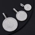 Iced Out Men Bling Tag Charm Pendant Pass Diamond Tester VVS Moissanite Diamond 925 Silver Hip Hop Custom Disc Pendant