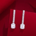 Elegant Designs Cubic Zirconia Square Crystal Wedding Accessories Bridal Earrings Fashion Jewelry Earrings for Women
