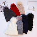 Women's Autumn Winter Big Wool Velvet Double Layer Breathable Waterproof Striped Outdoor Travel Warm Beanie Hat