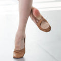 JW Wholesale Leather Ballet Half Turning Shoes Pink Dance Shoes Performance Folding Ballet Shoes