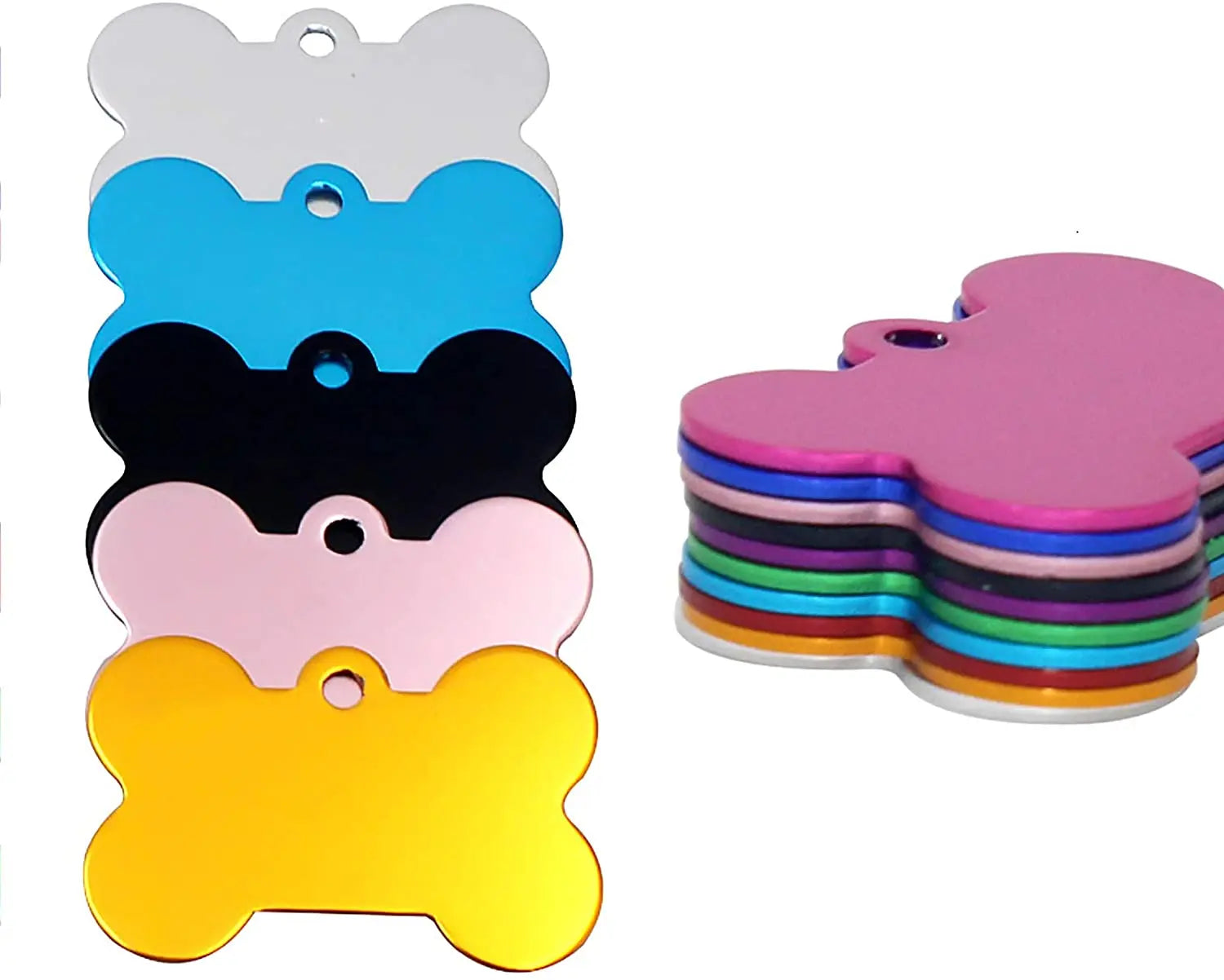Custom Pet Cat Dog ID Tag Bone Shape Aluminum Alloy Dogs Cats Tag Pendant Sublimation Collar Name Engrave Necklace