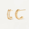 LOZRUNVE Gold Jewelry Elegant 925 Sterling Silver Double Hoop Earring Women