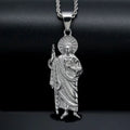 Stainless Steel New 316 St. Jude Plated Jesus Pendant Necklace 3mm * 60cm 24 inches Chains