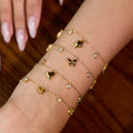 G4045 Wholesale Stainless Steel 18k Gold Plated Zircon Starfish Heart Butterfly Charm Bracelet for Women Fashion Jewelry