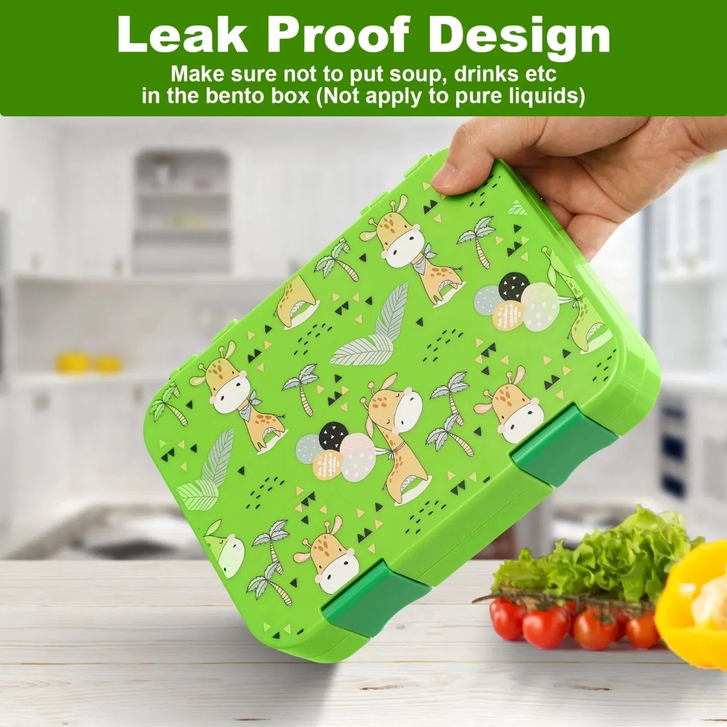 Aohea Customizable Children  Leakproof Bento Box Kids Plastic Food Lunch Box Container Lunch Box Kids Set for School