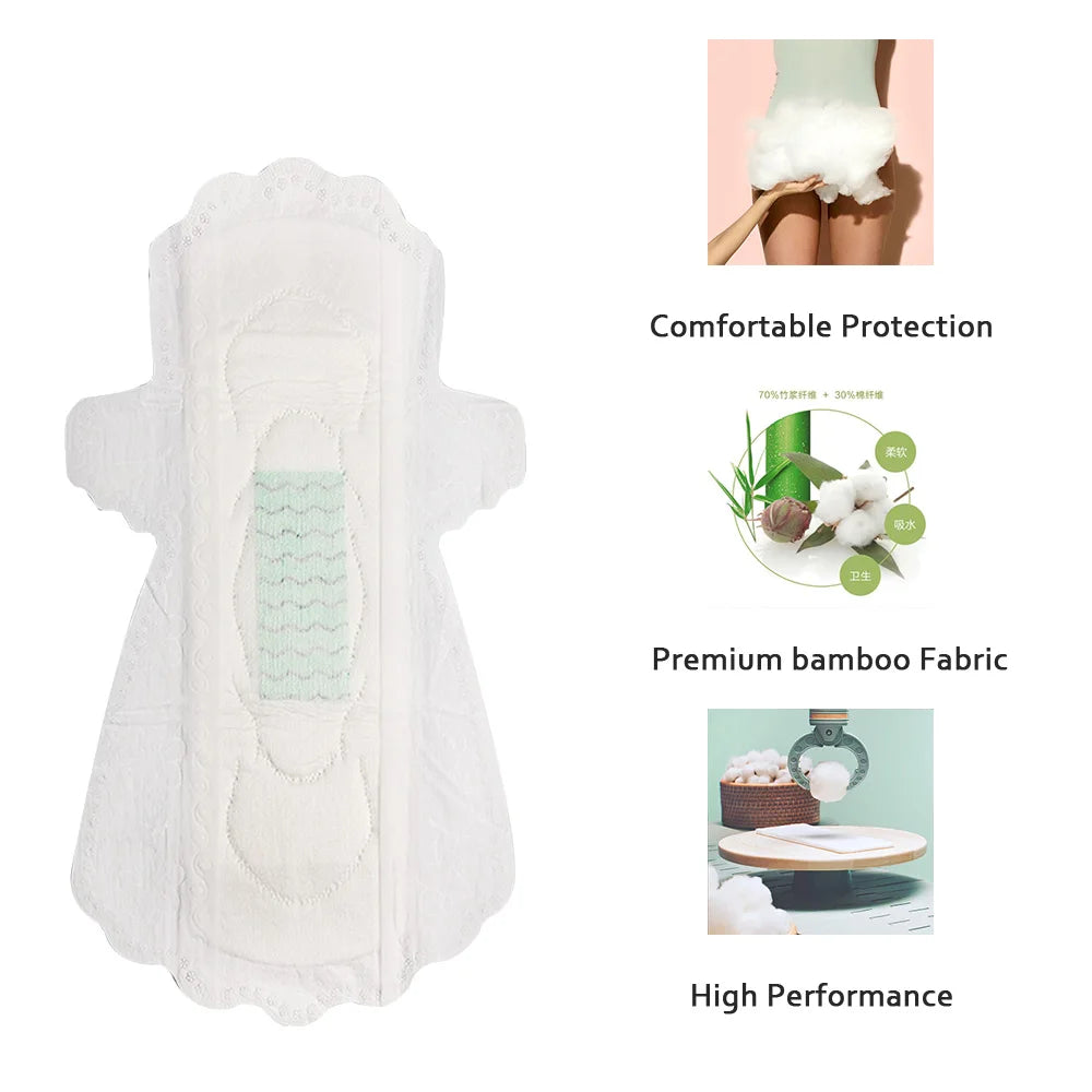 White Bamboo Surface OEM/ODM  Organic Pads Sanitary Napkins for Women