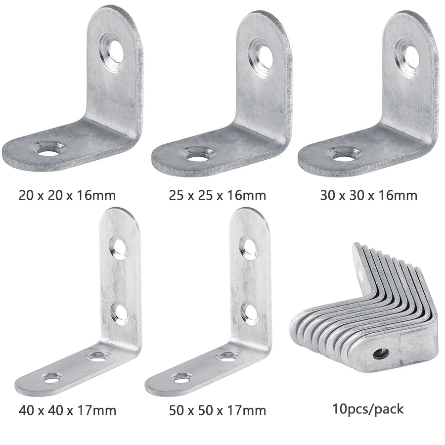 Custom Stamping 90 Degree Black Stainless Steel Metal L Angle Mounting Bracket Corner Bracket