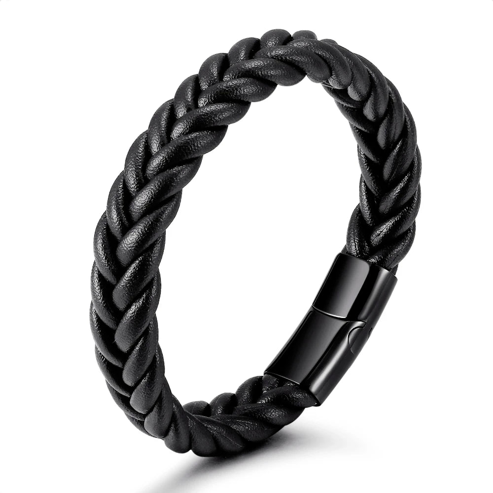 New Original Gold Matte Fashion Handwoven Twist Stainless Titanium Steel Men's Exquisite Bracelet Jewelry