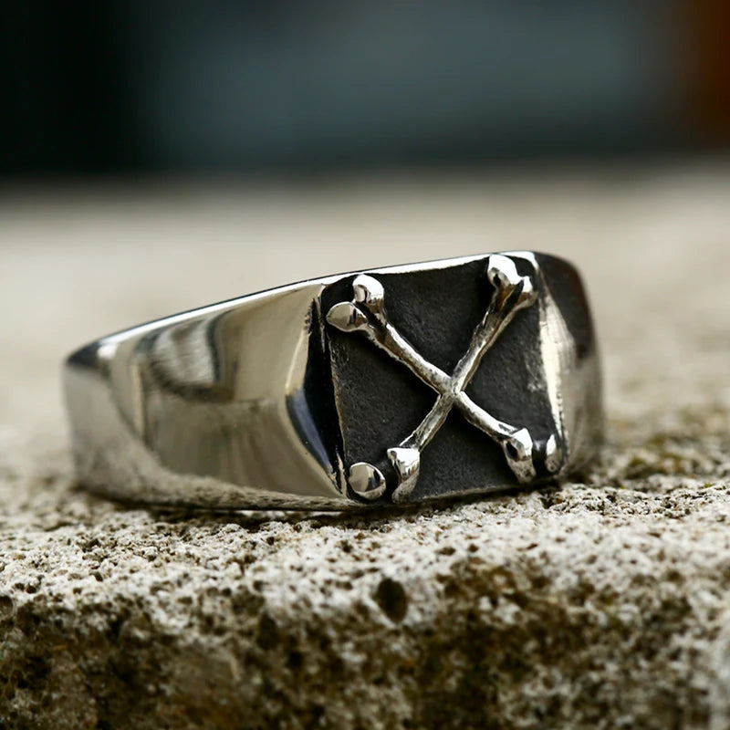 SS8-948R Steel Soldier Stainless Steel Mens Punk Gothic Vintage Band Rings Personalized Trendy Viking Ring