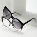 2 in 1 Set TR90 Polarized Clip Sunglasses Anti Blue Light UV400 Women Men Retro Luxury Cat Eye Frame Magnetic Driving Eyewear