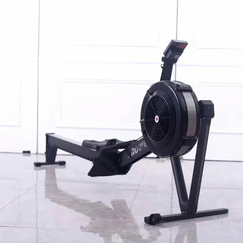Foldable Wind Resistance Air Rower Rowing Machine LED Display Low Seated Row Exercise Machine