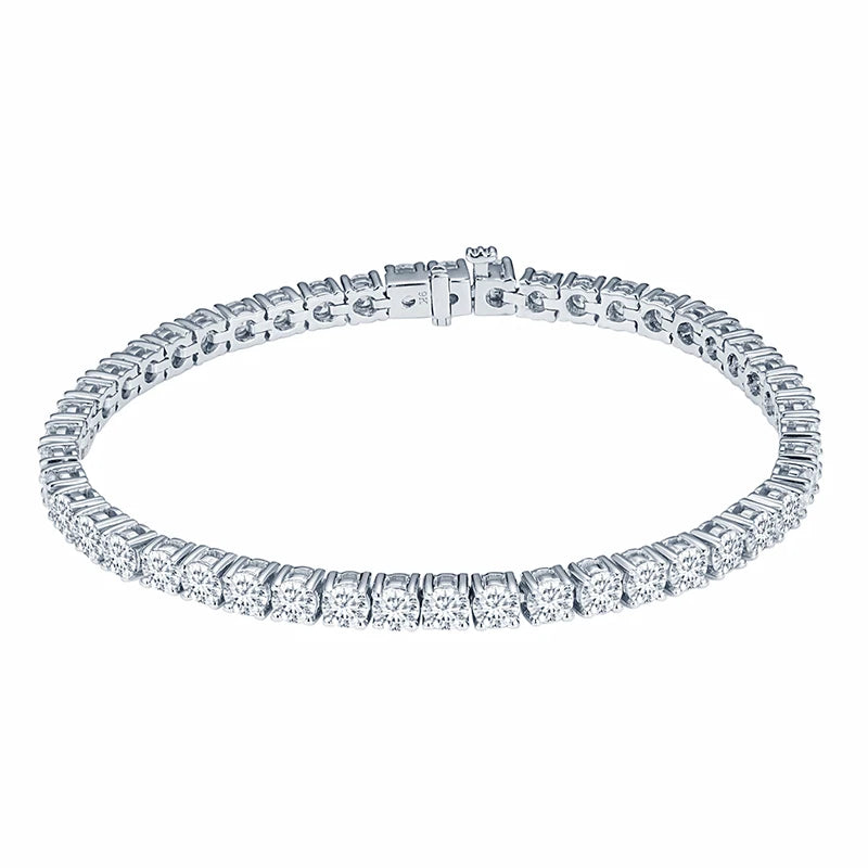 Customized MSB-505 17cm Size 10K/14K/18K White Gold 3mm 3.5mm Stone Size CVD HPHT Lab Diamond Jewelry Bracelet