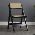Cafe Chair Modern Nordic Solid Wood Woven Wicker Foldable Dining Chair Rattan Home Furniture Home Scandinavian Wood Chair