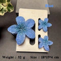 Luxurious 3pcs Drill Flower Hair Clip Set Gradient Color Crystal Flower Hair Claw Fashion Rhinestone Hair Grip Clip
