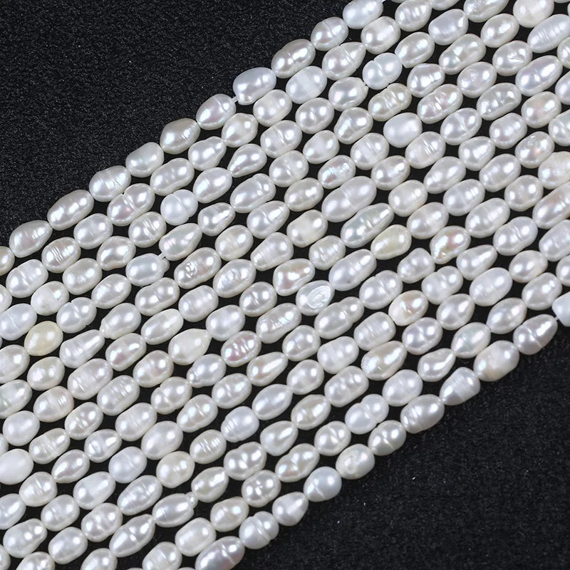 Wholesale 4-5mm  C Grade Rice Freshwater Pearl Bead Necklace Strand