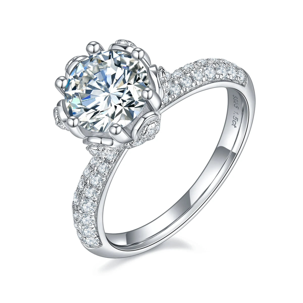 Online Shop 10 Carat Moissanite 10k Golds Ring 5mm Moissanite 925 Sterling Silver Handmade Ring for Party