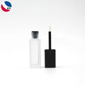 Wholesale Glass Tubes Lip Gloss Container Lipstick Cosmetic Packaging 6ML Plastic Lipgloss Tube Frosted square Black Lid