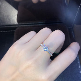2023 Hot Selling European and American Minimalist Single Item Ring Proposal Engagement Ring 925 Silver Ring Wholesale